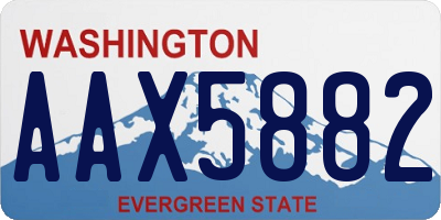 WA license plate AAX5882