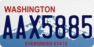 WA license plate AAX5885