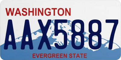 WA license plate AAX5887