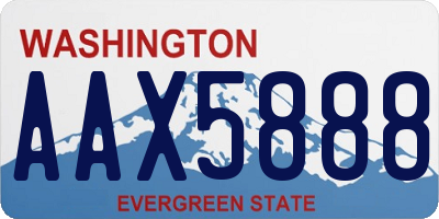 WA license plate AAX5888
