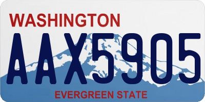 WA license plate AAX5905