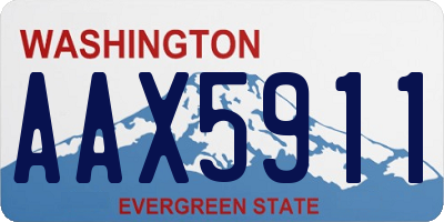 WA license plate AAX5911
