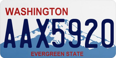 WA license plate AAX5920