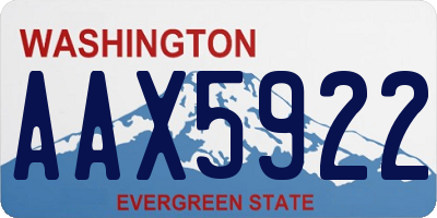 WA license plate AAX5922