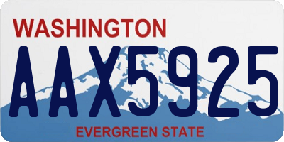 WA license plate AAX5925