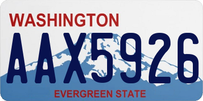 WA license plate AAX5926