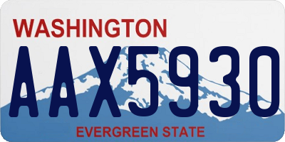 WA license plate AAX5930