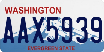 WA license plate AAX5939