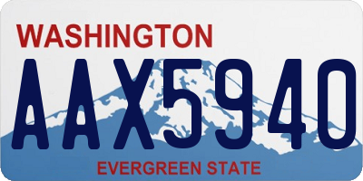 WA license plate AAX5940