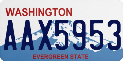 WA license plate AAX5953