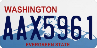 WA license plate AAX5961