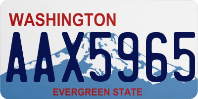 WA license plate AAX5965
