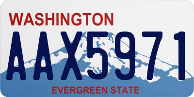 WA license plate AAX5971
