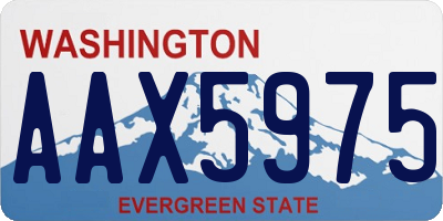WA license plate AAX5975