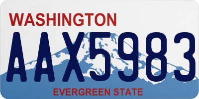 WA license plate AAX5983