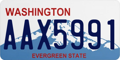 WA license plate AAX5991