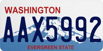 WA license plate AAX5992