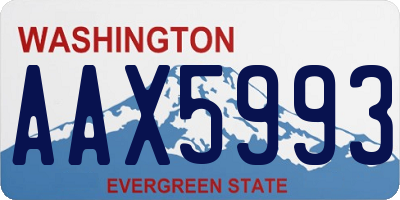 WA license plate AAX5993