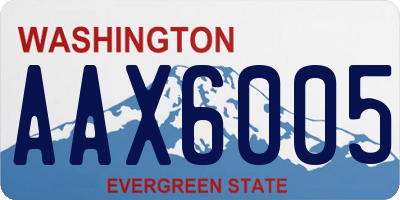 WA license plate AAX6005