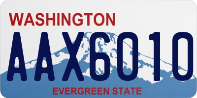 WA license plate AAX6010