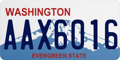 WA license plate AAX6016