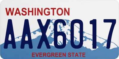 WA license plate AAX6017