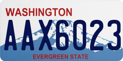 WA license plate AAX6023