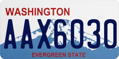 WA license plate AAX6030