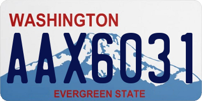 WA license plate AAX6031