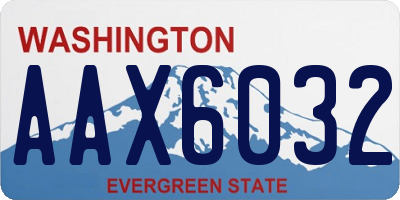 WA license plate AAX6032