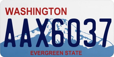 WA license plate AAX6037