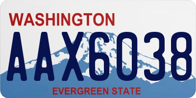 WA license plate AAX6038