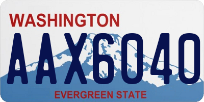 WA license plate AAX6040