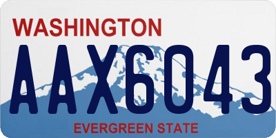 WA license plate AAX6043