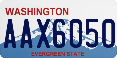 WA license plate AAX6050