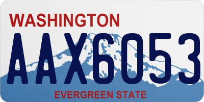 WA license plate AAX6053