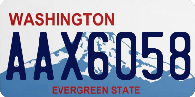 WA license plate AAX6058