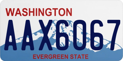 WA license plate AAX6067