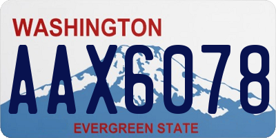 WA license plate AAX6078