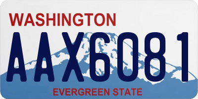 WA license plate AAX6081