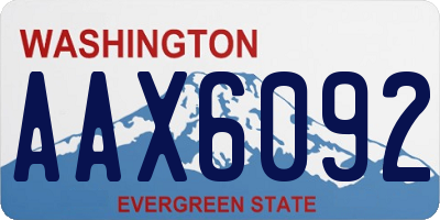 WA license plate AAX6092