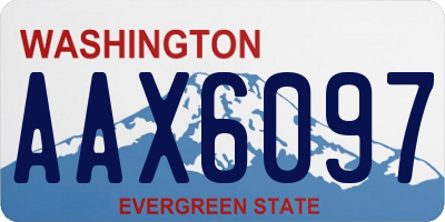 WA license plate AAX6097
