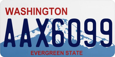 WA license plate AAX6099