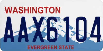 WA license plate AAX6104