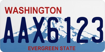 WA license plate AAX6123