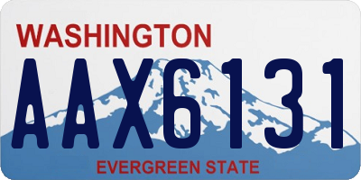 WA license plate AAX6131