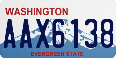 WA license plate AAX6138