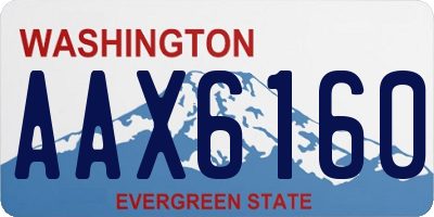 WA license plate AAX6160