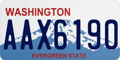 WA license plate AAX6190