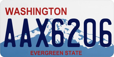 WA license plate AAX6206